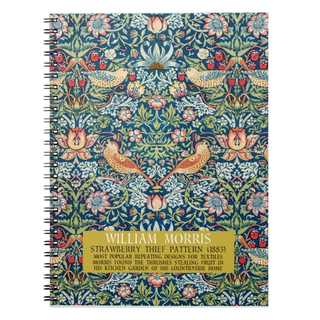 Cuaderno ladrón de fresa - Diseño de William Morris (Frente)