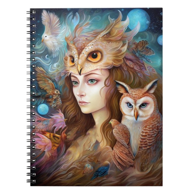 Cuaderno Lady Con Owal Surreal Fantasy Art (Frente)