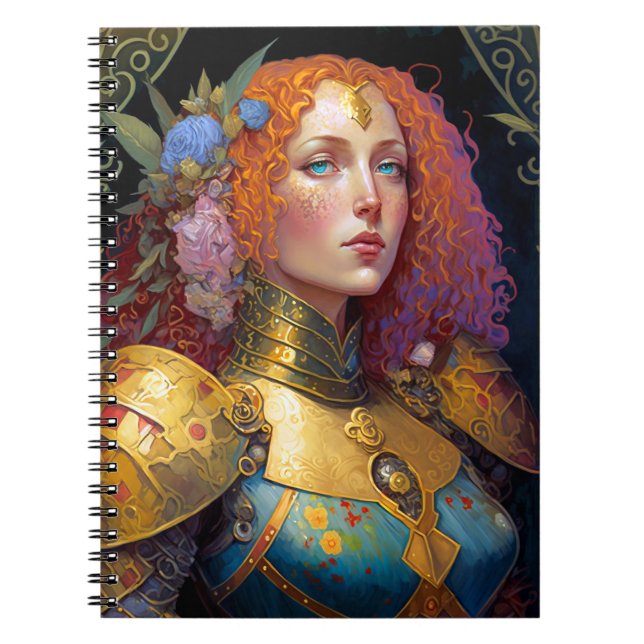 Cuaderno Lady Knight Warrior Armor Fantasy Art (Frente)