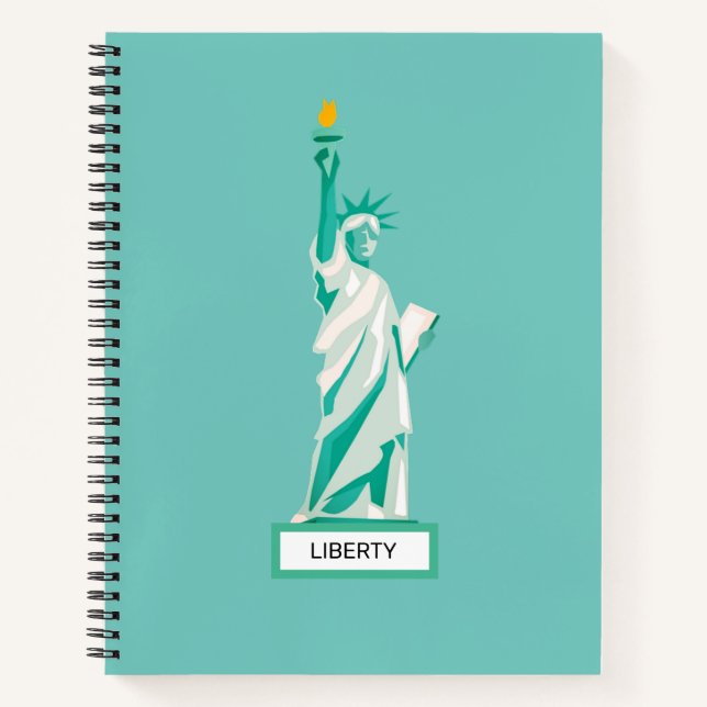 Cuaderno Lady Liberty en un bloc de notas Verde azulado (Anverso)