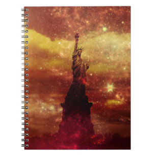 Cuaderno Lady Liberty estrellas rojas y amarillas