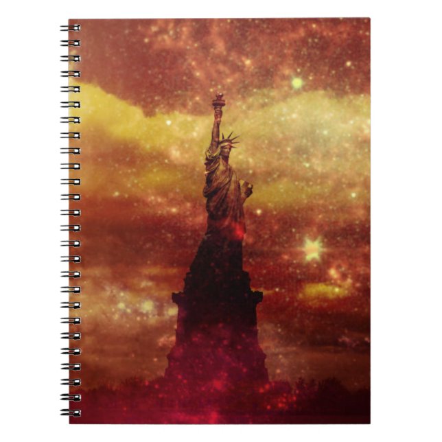 Cuaderno Lady Liberty estrellas rojas y amarillas (Frente)