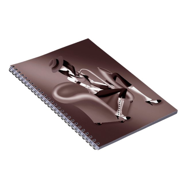 Cuaderno Lady Saxophonist - Bloc de notas inspirado en el j (Lado Derecho)