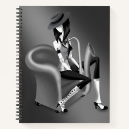 Cuaderno Lady Saxophonist - Bloc de notas inspirado en el j