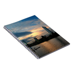 Cuaderno Ladybird Lake Dog Park Sunset Austin Texas Skyline