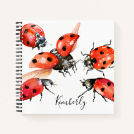 Cuaderno Ladybug de color rojo y negro 