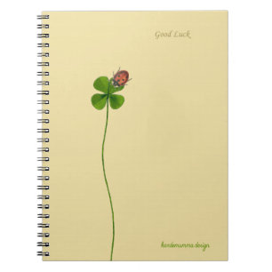 Cuaderno Ladybug en un trébol de cuatro hojas - Buena suer