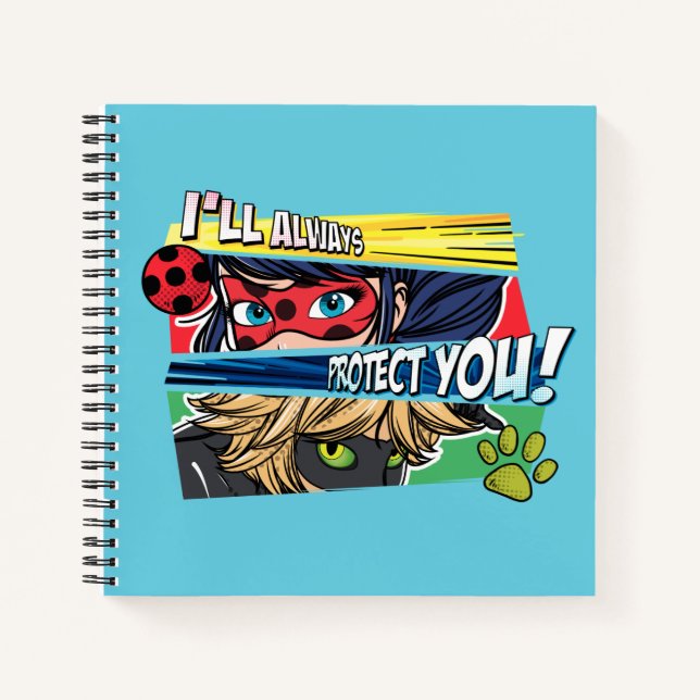 Cuaderno Ladybug milagroso y Cat Noir siempre te protegen (Anverso)