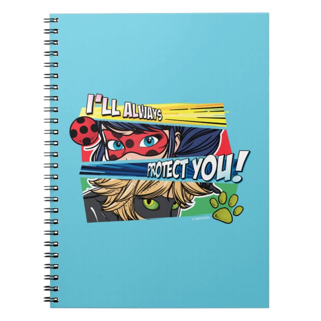 Cuaderno Ladybug milagroso y Cat Noir siempre te protegen (Frente)