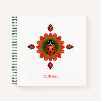 Cuaderno Ladybug Red + Green + White Journal 8.5" X 8'5"