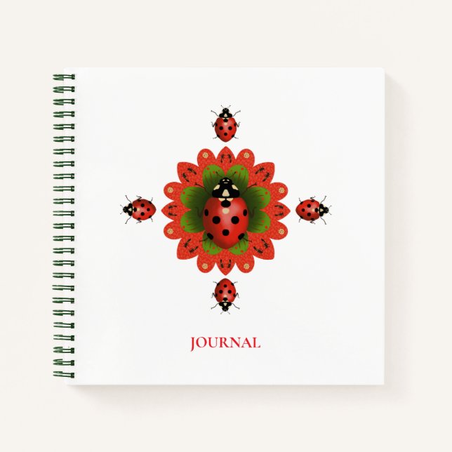 Cuaderno Ladybug Red + Green + White Journal 8.5" X 8'5" (Anverso)