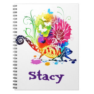 Cuaderno Lagarto floral colorido 