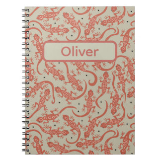 Cuaderno Lagarto Gecko Lindo & Nombre Personalizado en Terr