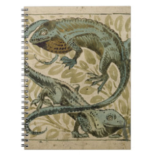 Cuaderno Lagartos, diseño para una teja (w/c en el papel)