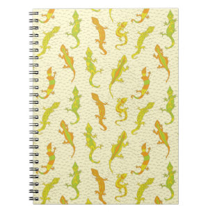 Cuaderno Lagartos escaladores de rocas sobre amarillo - pat