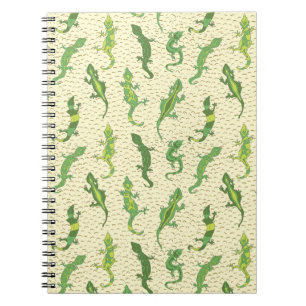 Cuaderno Lagartos escaladores de rocas sobre amarillo - pat