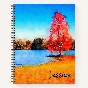 Cuaderno Lago acuático otoño