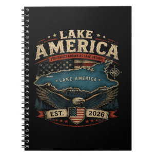 Cuaderno Lago América USA Anteriormente Divertido Patriótic