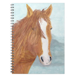 Cuaderno Lago Brown Wild Horse Blue Mountain - acrílico.