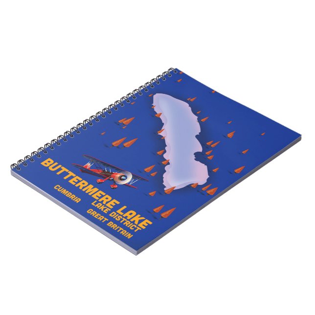 Cuaderno Lago Buttermere, afiche de viajes en el distrito d (Lado Izquierdo)