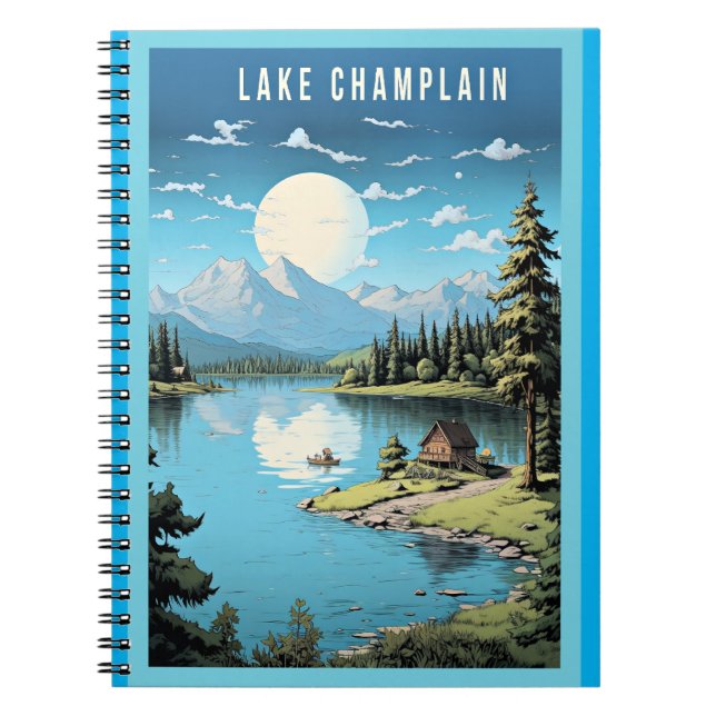 Cuaderno Lago Champlain, ilustracion Vermont, (Frente)
