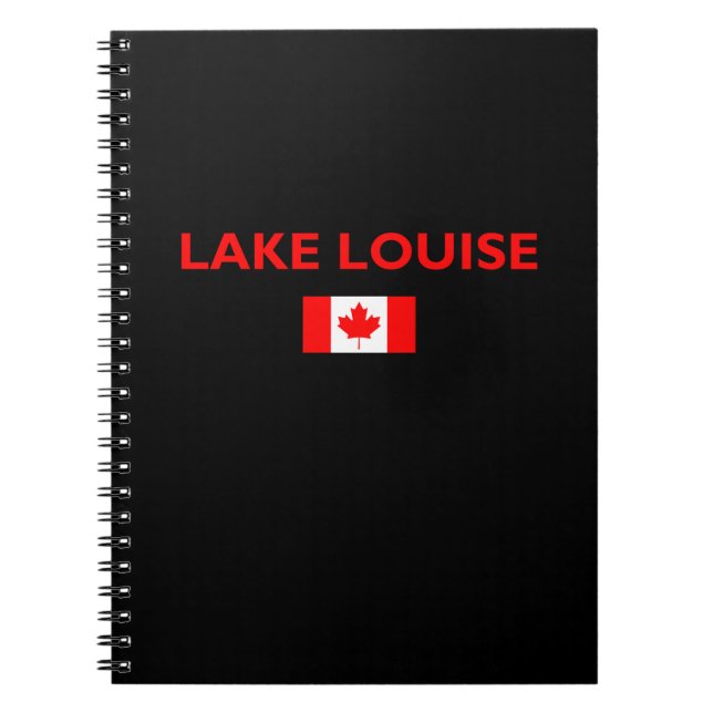 Cuaderno Lago Louise Canadá Bandera Canadiense Color oscuro (Frente)