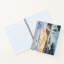 Cuaderno Laguna Azul Islandia baño termal acuarela