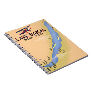Cuaderno Lake Baikal Siberia Russian travel poster Map