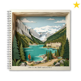 Cuaderno Lake Louise Banff Canada Paper Collage Diorama