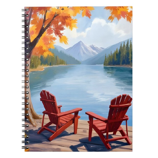 Cuaderno Lakeside Morning | Peaceful Mountain Landscape (Frente)