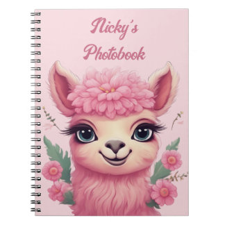Cuaderno Lama, bebé sonriente rosa