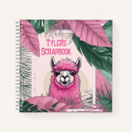 Cuaderno Lama sonriente rosa feliz