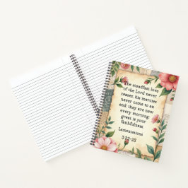Cuaderno Lamentations 3:22–23 Vintage Floral Design 