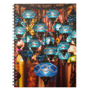 Cuaderno Lámparas turcas tradicionales hechas a mano en el