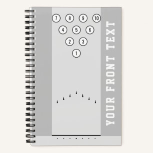 Cuaderno Lanes de boliche con Gutters Personalizado Texto f