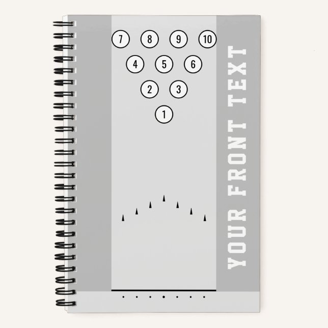 Cuaderno Lanes de boliche con Gutters Personalizado Texto f (Anverso)