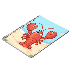 Cuaderno Langosta linda en la playa