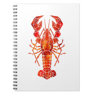 Cuaderno Langosta poligonal roja