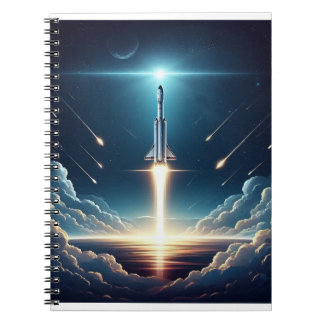 Cuaderno Lanzamiento de cohetes SpaceX en el cielo