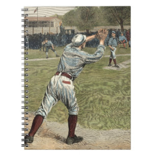 Cuaderno Lanzan jugador de béisbol en segunda base