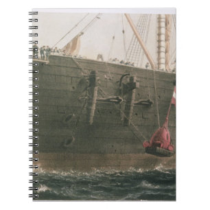 Cuaderno Lanzando la boya, el 8 de agosto de 1865, marcado