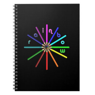 Cuaderno lápices de arcoíris