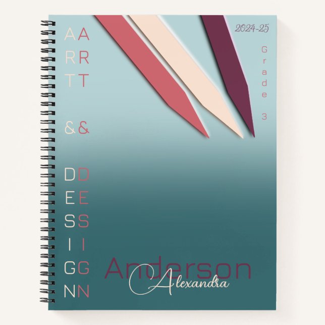 Cuaderno Lápices de arte con colores dulces (Anverso)