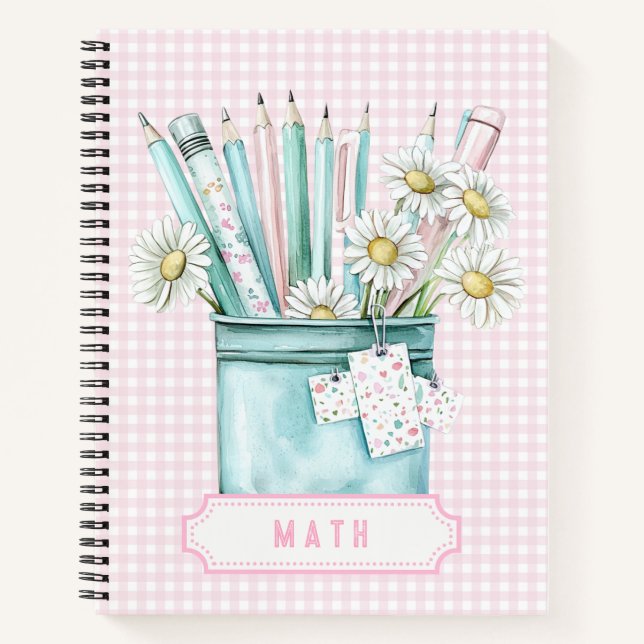 Cuaderno Lápices de Pastel | Matemáticas (Anverso)