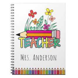 Cuaderno Lápices Lindos Nombre de la Maestra