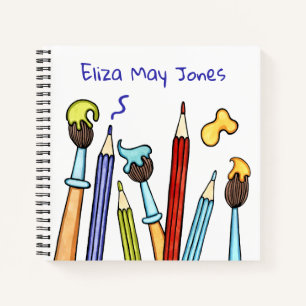Cuaderno Lápices y Pinceles Personalizados Hobby Escolar