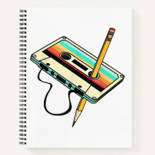 Cuaderno Lápiz de cinta de casete de los 80, lanzamiento re