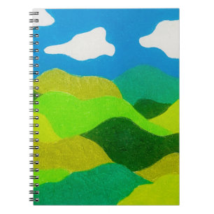Cuaderno Lápiz de Color Paisaje Abstracto Cielo Azul