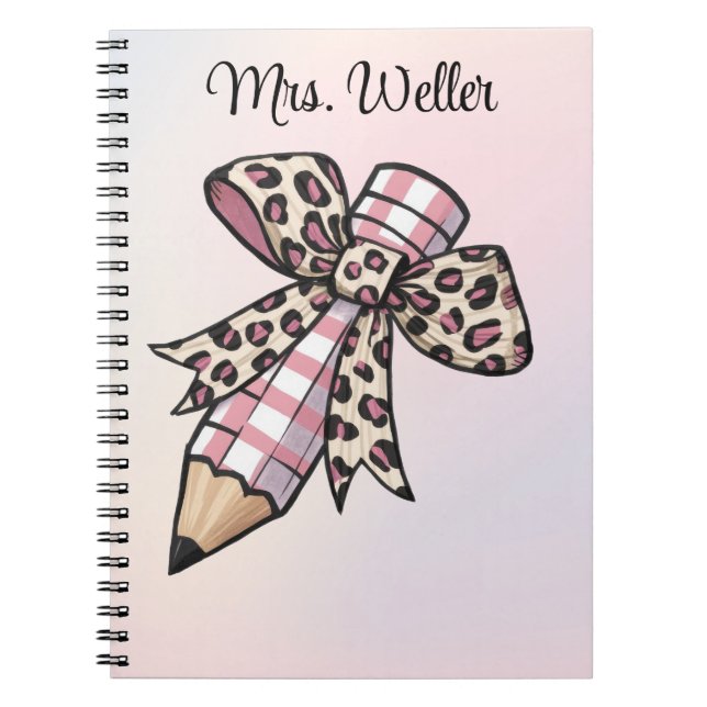 Cuaderno Lápiz personalizado de vuelta a la escuela con laz (Frente)