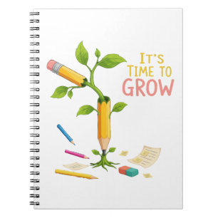 Cuaderno Lápiz Planta Inspirador "Es Hora de Crecer"